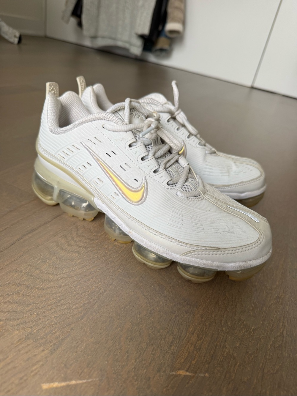 Nike Women's White and Iridescent Air VaporMax Sneakers